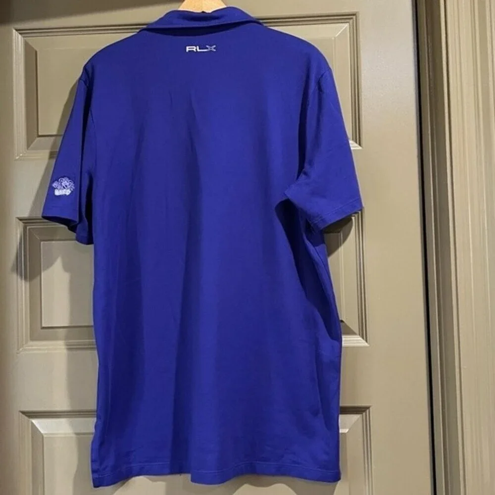 RLX Ralph Lauren Size L Mens Purple Performance Golf Polo Shirt Logo